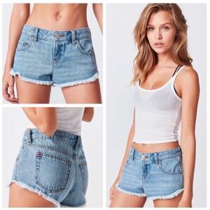 BDG Dolphin Low Rise light wash denim jean cut off shorts NWT